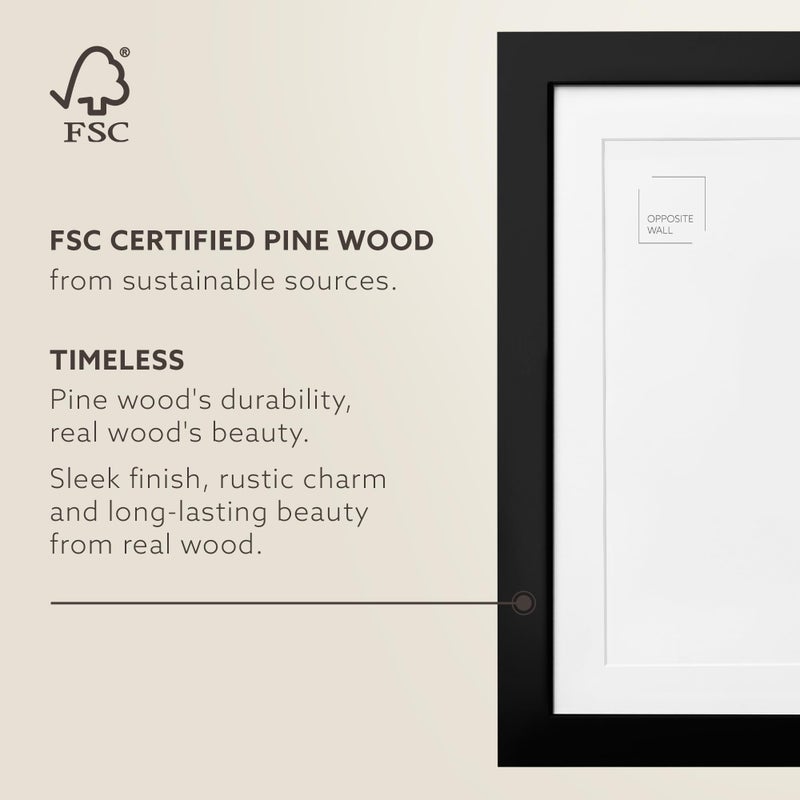 Opposite Wall - 18x24 in - Black Solid Wood Picture Frame - Lightweight, Versatile & Shatterproof - Wall Hanging Poster or Photo Frame - Wall Decor for Office, Gallery & Home - Image 3